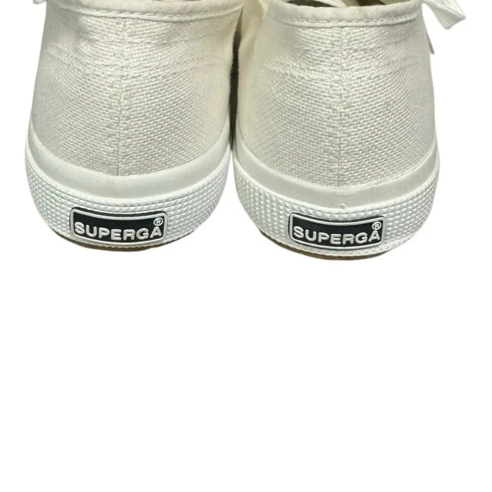 Superga 2750 Cotu Women's White Canvas Lace Sneakers 41  9.5
